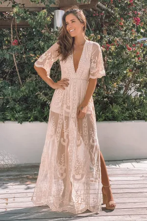 Natural Lace Maxi Romper