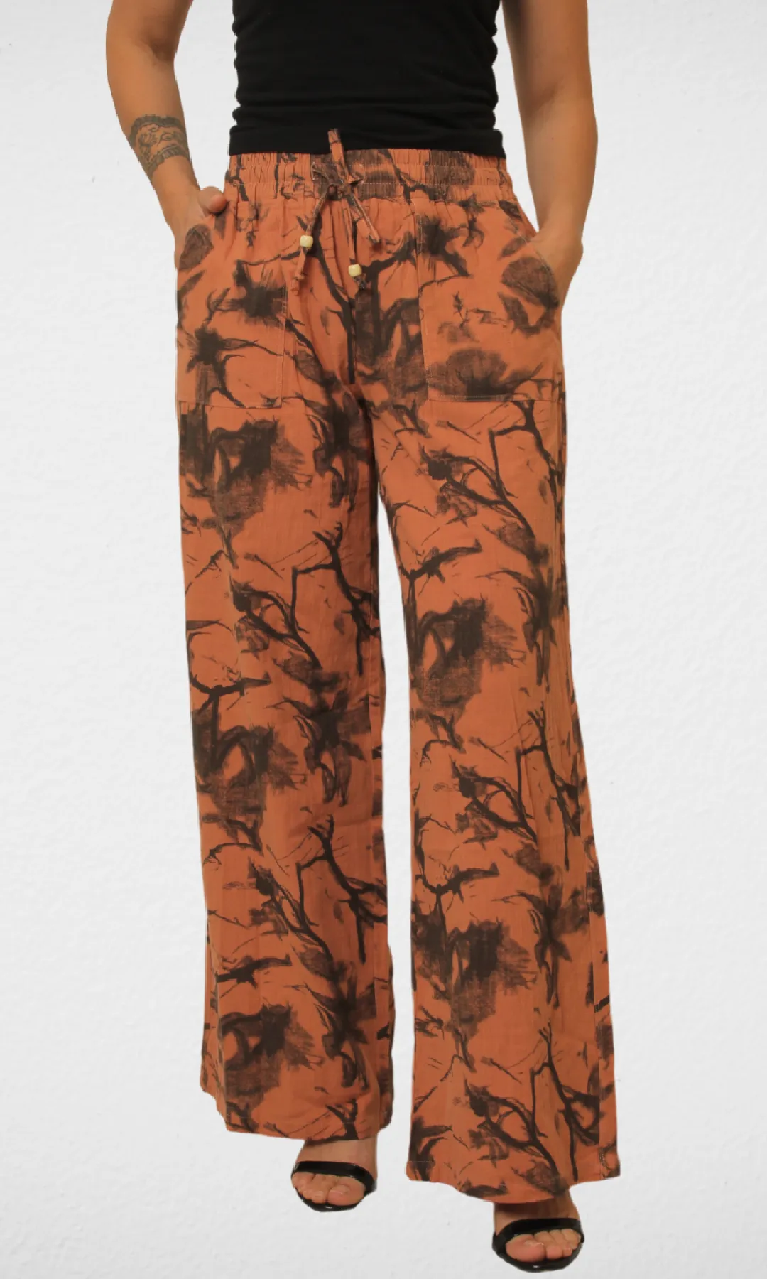 Women Linen Pant (Brick)